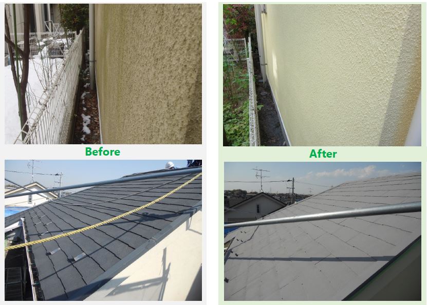 E様邸 屋根外壁ガイナ塗装_BeforeAfter
